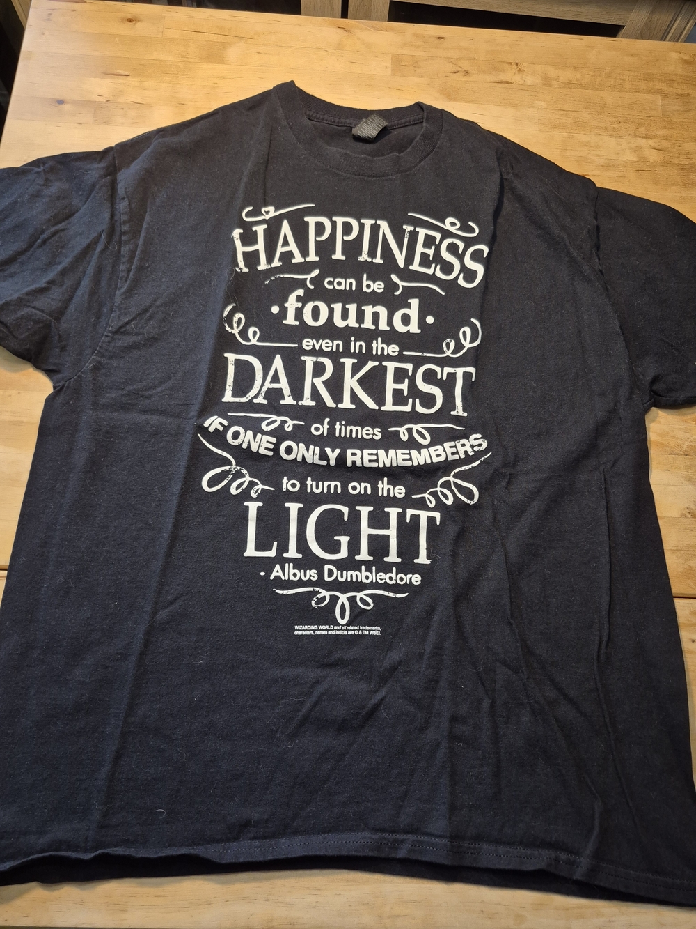 Gildan Black Short Sleeve Tee with White Dumbledore Quote